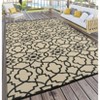 Outdoor Modern Stripe Reversible Woven Plastic Straw Rug for Camping Garden Backyard Decor Waterproof Erasable Portable Large Area Rugs Picnic Mat - 3 of 4