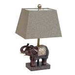 Elephant Table Lamp with Fabric Shade Brown - Lalia Home