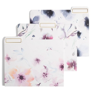 U Brands 12ct File Folders Floral Blooms