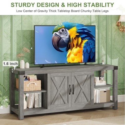60 Inch TV Stand for Living Room, TV Stands with Doors, Shelves, Storage, Farmhouse Entertainment Center for 65 Inch TVs