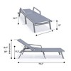 LeisureMod Marlin Patio Sling Chaise Lounge Chair With Arms in Grey Aluminum, Black - 4 of 4