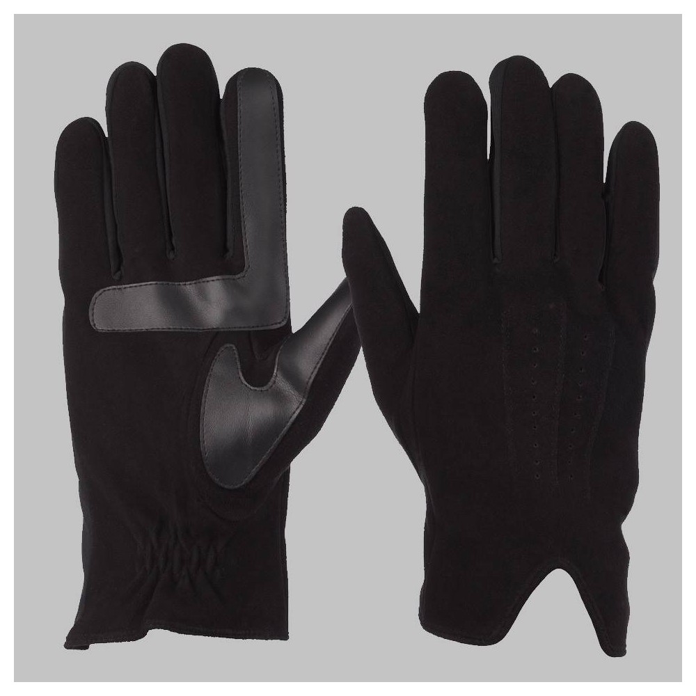 Isotoner Men's Genuine Suede Gloves - Black XL