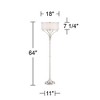 Possini Euro Design Candice Modern Floor Lamp 64" Tall Brushed Nickel Silver Organza Outer White Linen Inner Drum Shade for Living Room Bedroom Office - 4 of 4