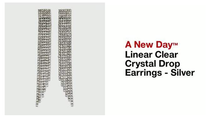 Linear Clear Crystal Drop Earrings - A New Day&#8482; Silver, 2 of 5, play video