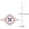 EVERLY JEWELRY | Rose Plated Sterling Silver 1.42 CT TGW Created White Sapphire and 1/6 CT TDW Diamond Halo Ring - 4 of 4