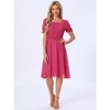Allegra K Women's Square Neck Metallic Stars Ruffle A-Line Stretch Waist Midi Dress - 4 of 4