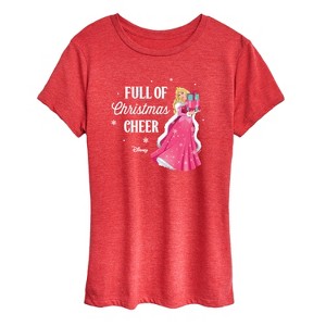 Women's - Disney - Full Of Christmas Cheer Aurora Short Sleeve Graphic T-Shirt - 1 of 4