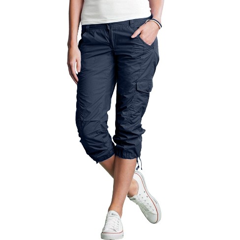 Ellos Women's Plus Size Stretch Cargo Capris By Ellos®, 38 - Navy : Target