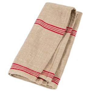 Slickblue Striped Cotton Napkin Set, Black or Red with Beige, Classic Dining Table Accessory, 20 Inch - 1 of 3