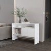 GlasFlength Decorative Storage Cabinets Modern Open Shelf Console Table Simple Design for Living Room Entryway, White, 47.2"*14"*31.8" - 2 of 4