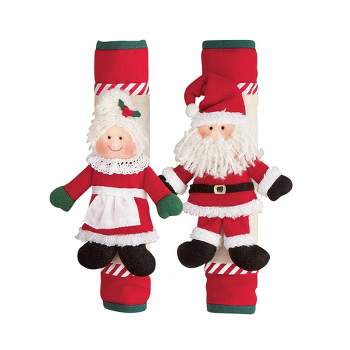 Collections Etc Mr. and Mrs. Claus Appliance Handle Covers - Set of 2 7.25 X 10 X 10