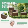 Three Piece Outdoor Patio Set - Glass Table with Wicker Chairs - 2 of 4