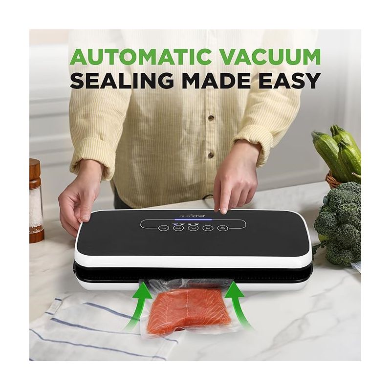 NutriChef Automatic Food Vacuum Sealer w/ Starter Kit, 4 of 9