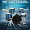 Karl Home 22 Inch Adult Drum Set, 5-Piece Full-Size Drums Kit in Brushed Blue - 2 of 4