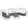 vidaXL Patio Sofa Set with Cushions Outdoor Furniture 11 Piece Poly Rattan - Black and Cream - 3 of 4