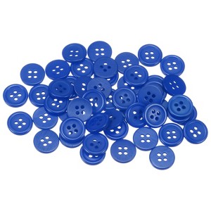 Unique Bargains Resin Craft Snap Round Flat 4-Hole Sewing Buttons 50 Pcs - 1 of 4