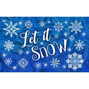 Briarwood Lane Winter Doormat 30x18 Indoor Outdoor Let It Snow Snowflakes For Winter Doormat - 1 of 4