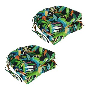 Blazing Needles, 16-inch Spun Polyester Patterned Outdoor U-shaped Tufted Chair Cushions (Set of 4) - 1 of 2