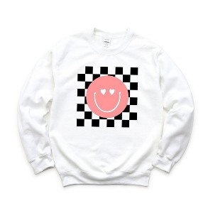 Simply Sage Market S.W.Smiley Valentines Pink Smiley Sweatshirt - 1 of 3