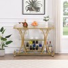 44.09INCH,Bar Cart Kitchen Bar&Serving Cart for Home with Wheels 3 -Tier Storage Shelves,Golden - 2 of 4