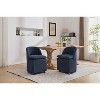 Gulches Blue Chenille Swivel Dining Chair Set of 2 360 Degree Wheels Ergonomic Back 21 inch Wide 250 lb Compact Kitchen Dining Room - 4 of 4