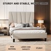Full Size Bed Frame with Adjustable Headboard, Linen Upholstered Twin Platform Bedframe with Strong Wooden Slats, No Box Spring Needed - 4 of 4