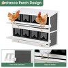 Wooden 8-compartment nesting box for egg laying with 2 rolling egg collection drawers and 4 ventilation holes, 2 collapsible perches - 4 of 4