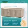 CAVINAS 46.9"L Rectangular Polypropylene Ottoman Shoe Bench with Storage,2-Tier Entryway Bench with 3 Barn Doors for Living Room,Bedroom,Brown - 2 of 4
