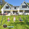 Costzon 660 lbs Swing Set for Backyard, 3-in-1 Heavy Duty Metal Frame with Platform Swing, Belt Swing, Baby Swing, Indoor/Outdoor Playset for Kids - 2 of 4