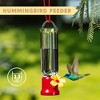 Joyfy 6 Pcs Mini Hummingbird Feeders with Hanging Wires – Transparent Outdoor Bird Feeders for Patio, Lawn, Backyard, and Garden - 2 of 4