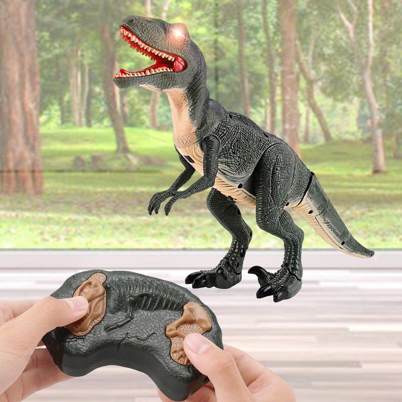 Buy 2: Contixo DB1 + DR1 Rc Dinosaurs -Walking Tyrannosaurus & Velociraptors Dinosaur With Light-up Eyes & Roaring Effect For Kids, 5 of 18