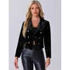 Allegra K Women's Velvet Notch Lapel Open Front Long Sleeve Party Cocktail Blazer Jacket - 4 of 4