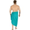 LA LEELA Men's Casual Vacation Pareo Sarong Wrap One Size Shamrock Green Solid - 3 of 4
