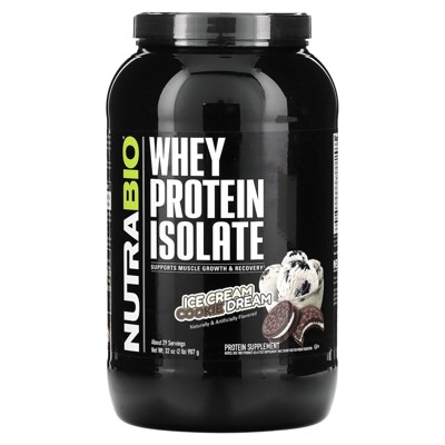 NutraBio Whey Protein Isolate, Ice Cream Cookie Dream, 2 lb (907 g)