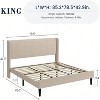 Nasitip Upholstered Bed Frame with Wingback Headboard, No Box Spring Needed, Wood Slats Support, Easy Assembly - 3 of 4