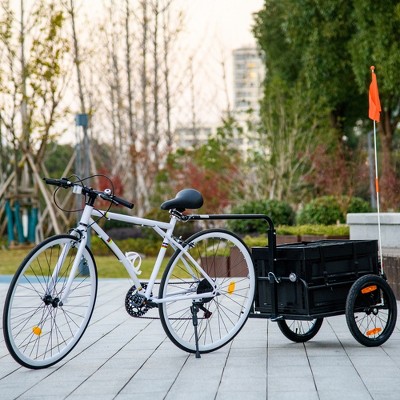 Black Steel Bike Trailer Wagon with Removable Storage Box