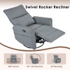 Racxily PU Rocking Recliner Chair, Nursery Rocking ChairModern Small Rocking Swivel Recliner Chair for Bedroom, Side Pocket, Brown - 4 of 4