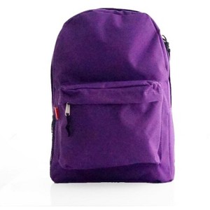 K-Cliffs Classic Backpack Simple Student School Bookbag 18" Basic Travel Daypack w/Padded Back and Side Pocket Purple 30pc - 1 of 4