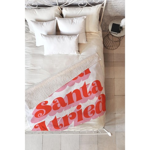 Emanuela Carratoni Dear Santa I Tried 60 X 50 Fleece Throw