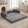 78.7" Convertible Sleeper Sofa Bed, 4-in-1 Corduroy Folding Sleeper Sofa Couch with Fixed-Shape Frame & Pillow, Loveseat Sleeper for Living Room - 2 of 4