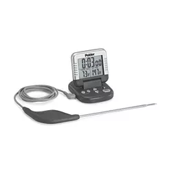 Polder THM-362-86 Classic Combination Digital In-Oven Programmable Meat Thermometer and Timer, Graphite