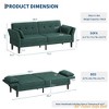 Modern 89" Living Room Futon Sofa Bed, Sleeper Sofa w/Adjustable Backrest & Armrest, Convertible Futon Couch Bed w/2 Pillow - 2 of 4