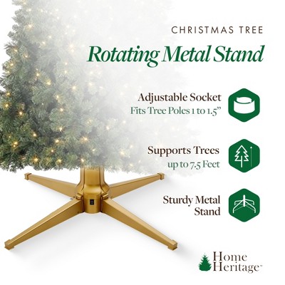 Gold Rotating Metal Stand for Artificial Christmas Trees up to 7.5 Feet
