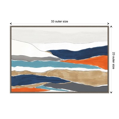 Orange and Blue Abstract Landscape Canvas Wall Art