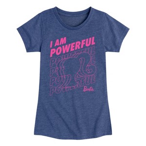 Girls' - Barbie - I Am Powerful Fitted Short Sleeve Graphic T-Shirt - 1 of 3