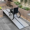 HOMCOM Textured Aluminum Folding Wheelchair Ramp, Portable Threshold Ramp, for Scooter Steps Home Stairs Doorways, Silver - 3 of 4