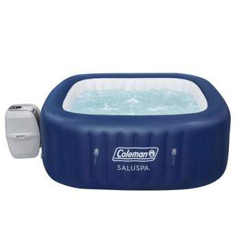 Coleman SaluSpa 4 Person Square Portable Inflatable Outdoor Hot Tub Spa with Intex PureSpa Battery Powered Multi-Colored LED Light