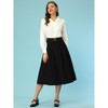 INSPIRE CHIC Women's Vintage Collared Long Sleeve Work Button Down Shirt - 2 of 4