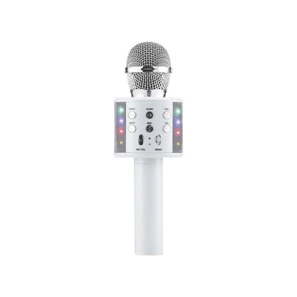 Karaoke Mic Light Blue: Vivitar, Bluetooth, Built-In Speaker, LED Display, MP3 Compatible, Includes Batteries & Manual