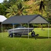 Aoodor 20 x 10 FT. Portable Vehicle Carport Party Canopy Tent Boat Shelter Cover, Heavy Duty Metal Frame - 3 of 4